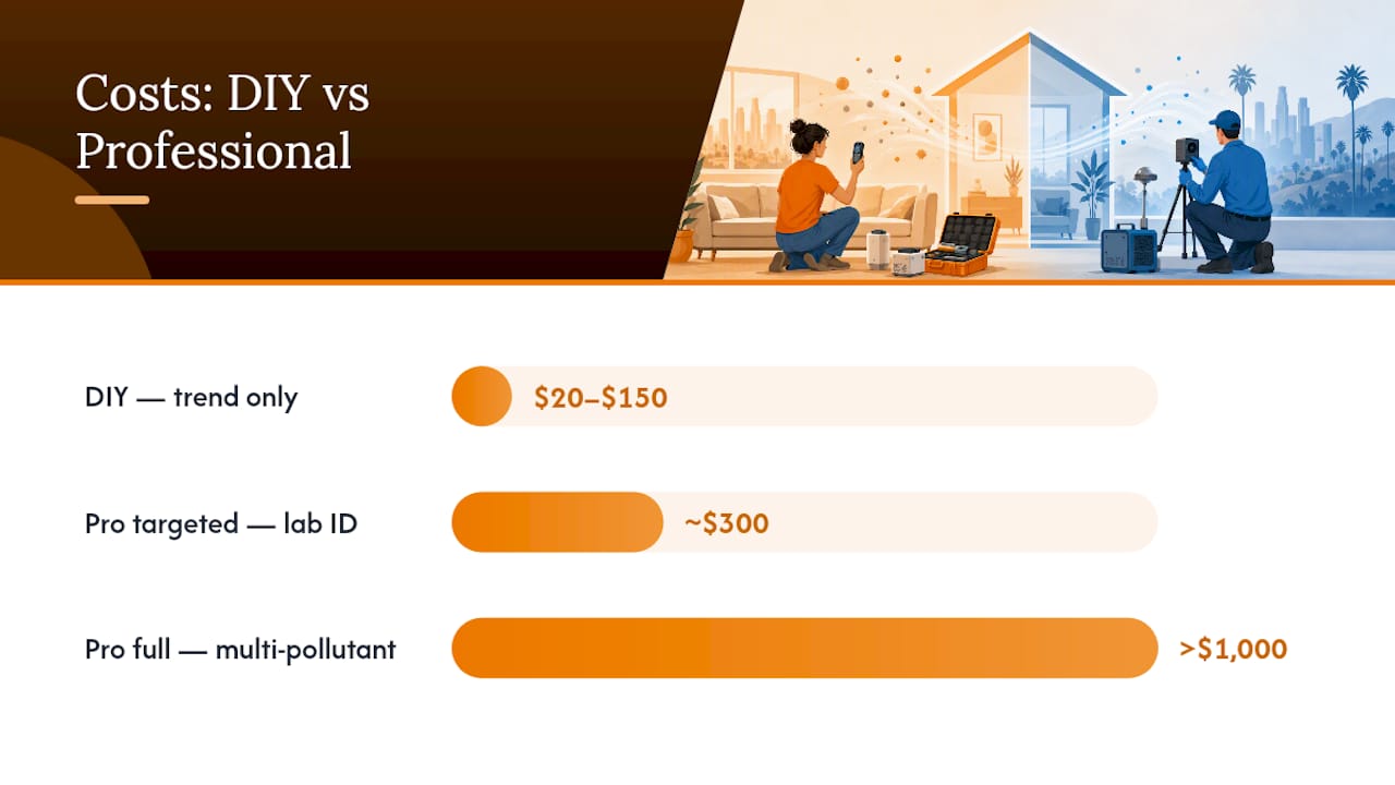 DIY and professional IAQ testing comparison