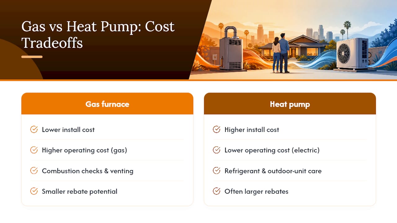 Gas furnace and heat pump cost comparison