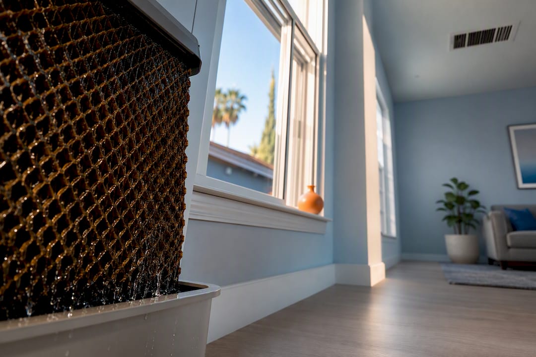 Evaporative cooling and AC compared inside LA home