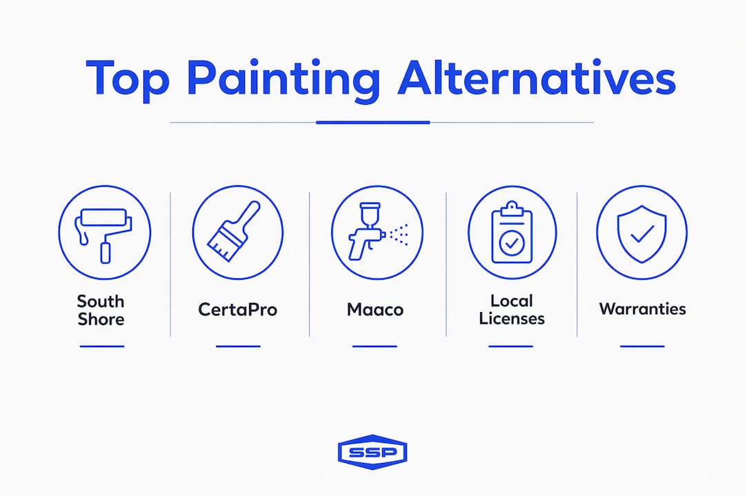 Infographic listing top painting service alternatives and features