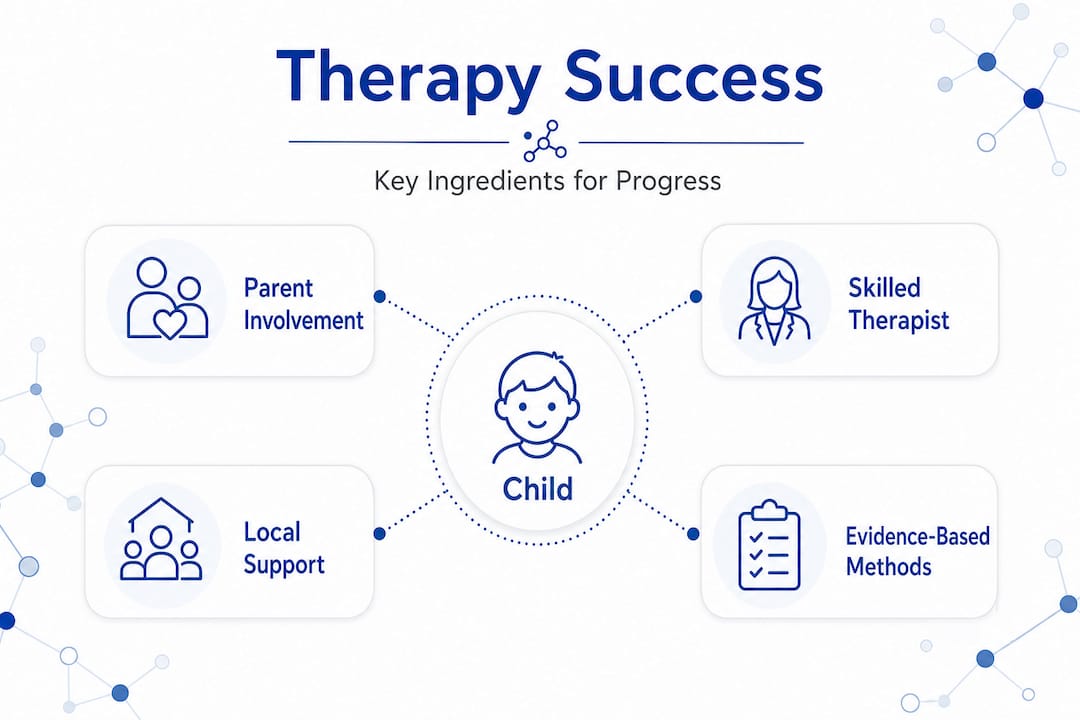 Hierarchy infographic showing therapy success factors