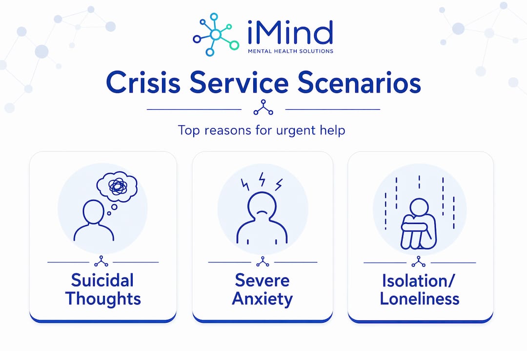 Infographic showing crisis service situations