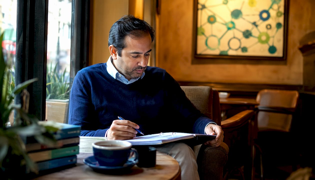 Man reviewing mental health provider credentials