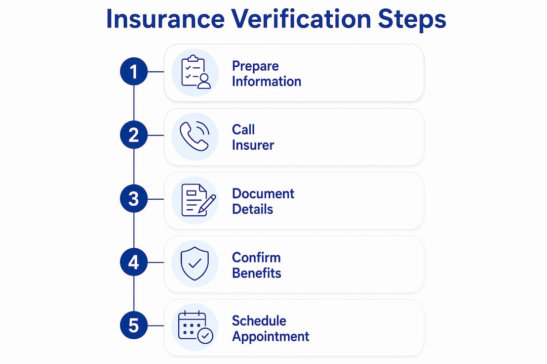 Infographic illustrating insurance verification steps