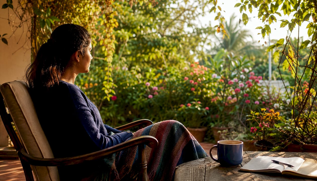 Woman contemplating therapy alone