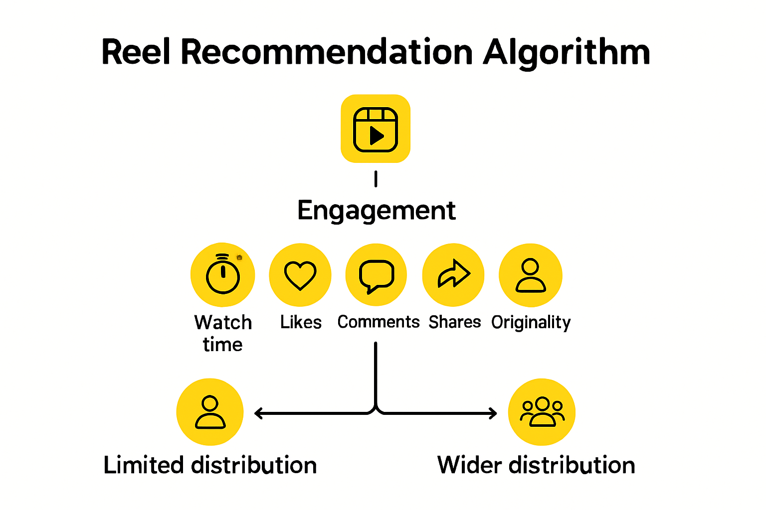 Infographic showing Instagram Reels algorithm process