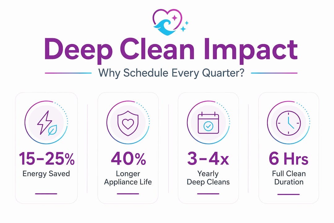 Infographic kitchen deep cleaning statistics and schedule