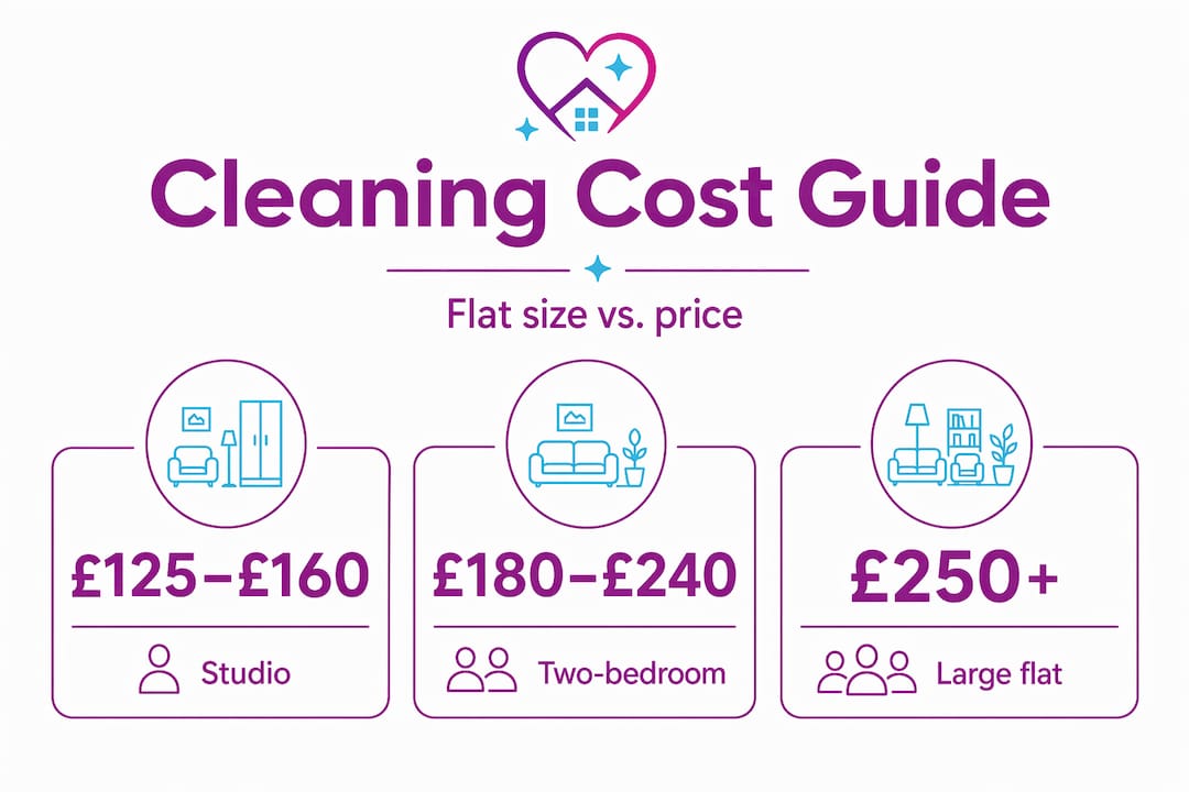 Infographic showing move-out cleaning costs by flat size
