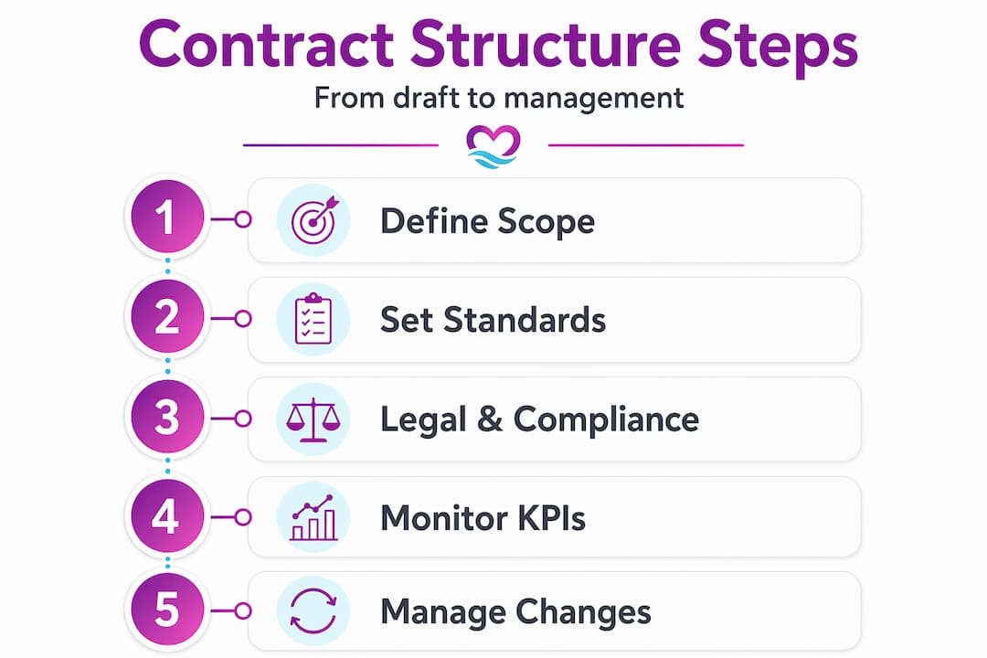 Infographic on cleaning contract structure steps
