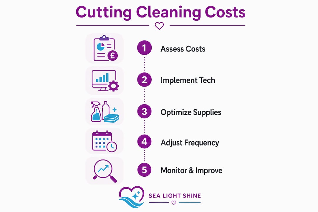 Infographic showing steps to reduce office cleaning costs