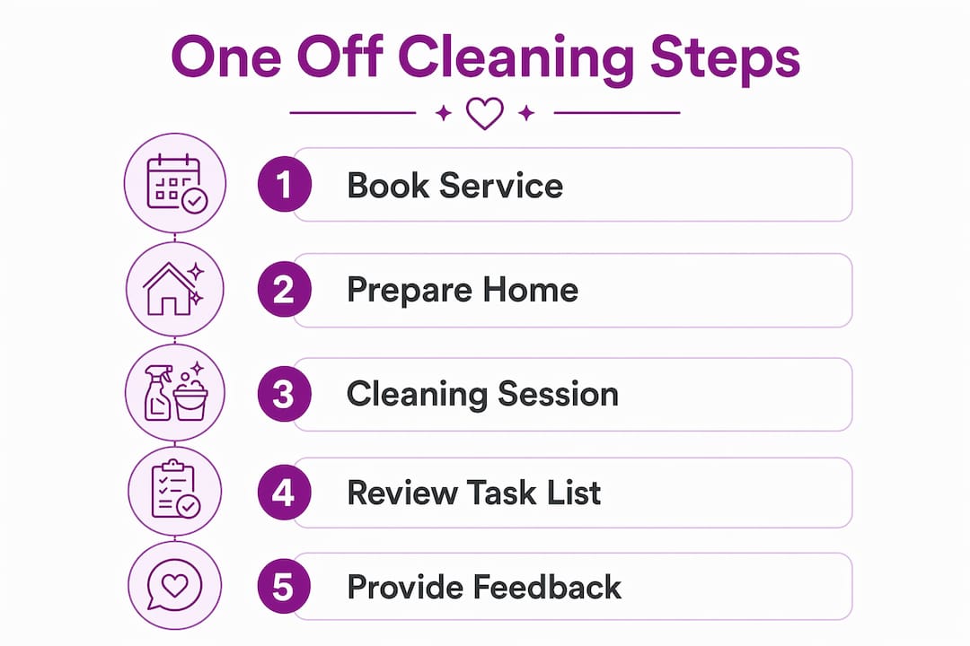 Infographic outlining one off cleaning steps