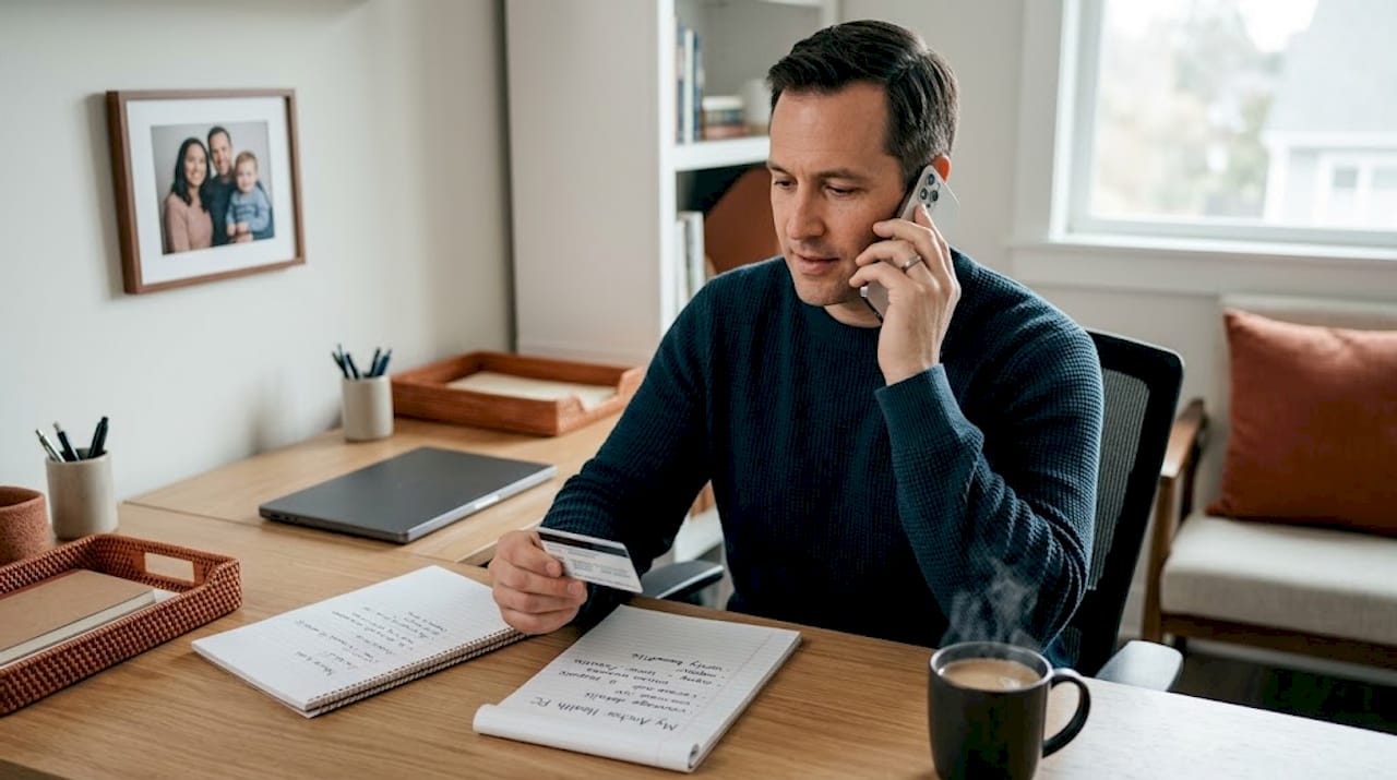 Parent verifying insurance for telehealth