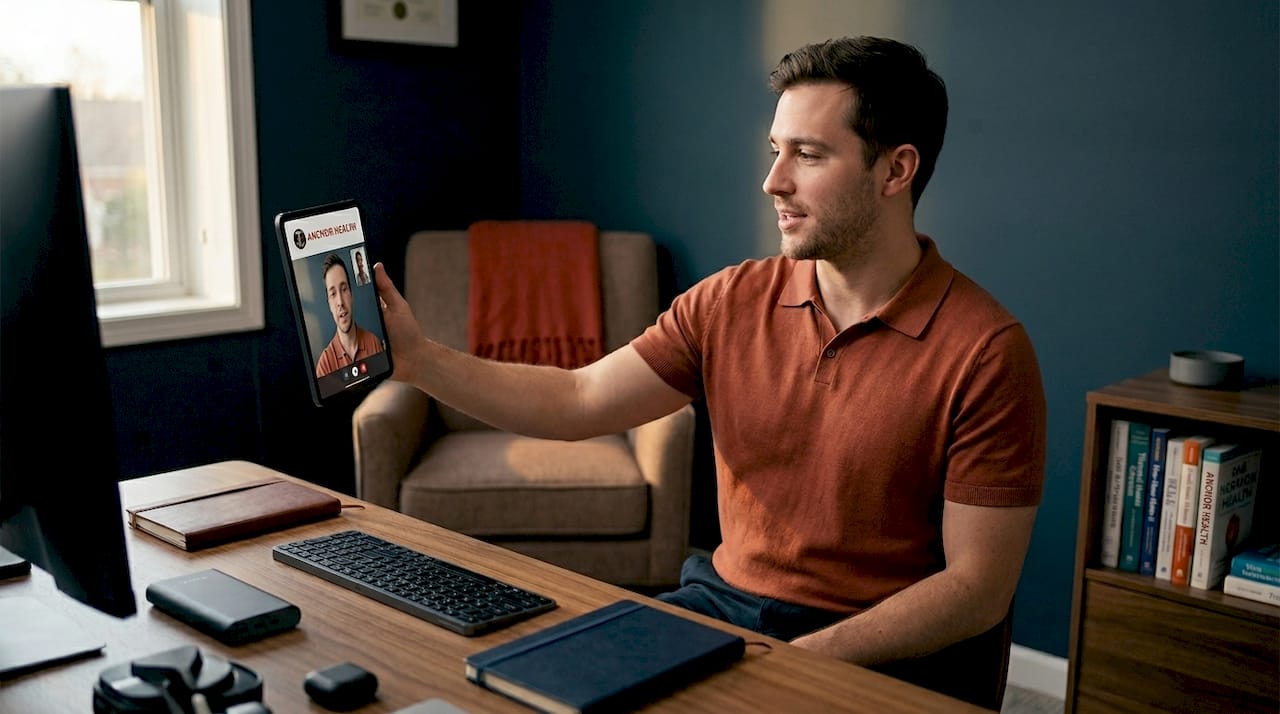 Caregiver testing device for telehealth visit at home