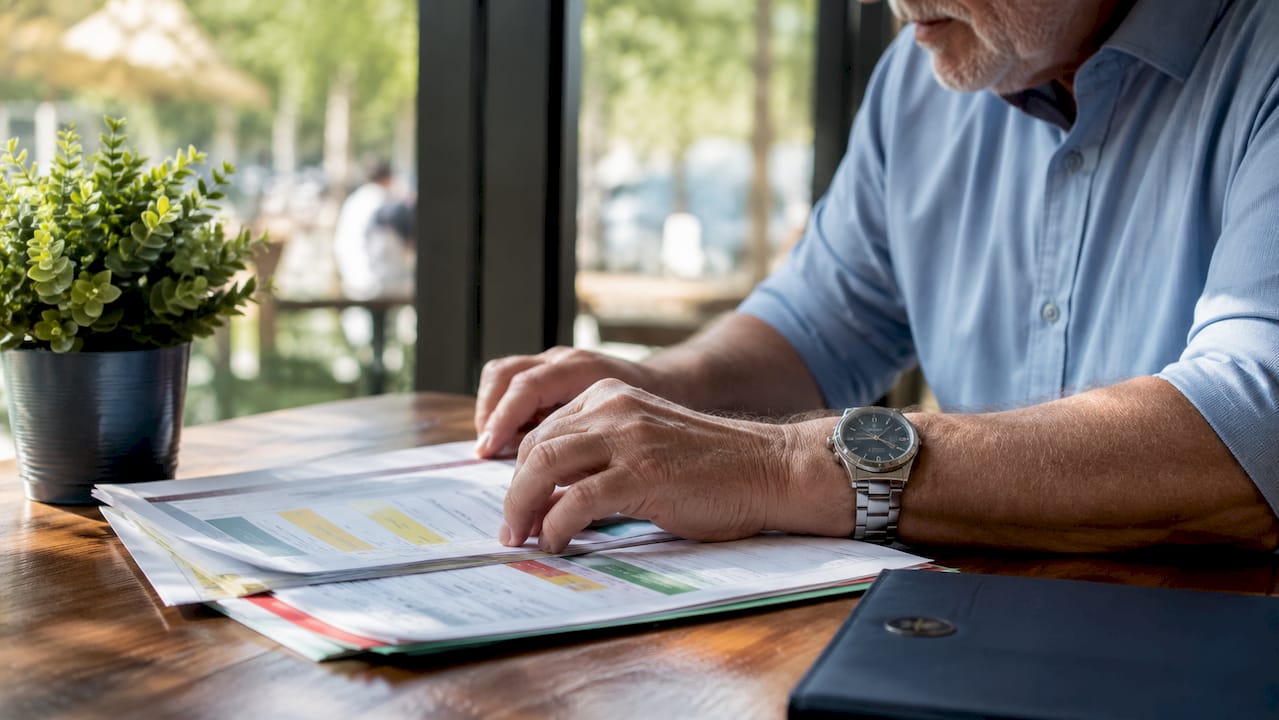 Doctor reviewing preventive care risk assessment documents