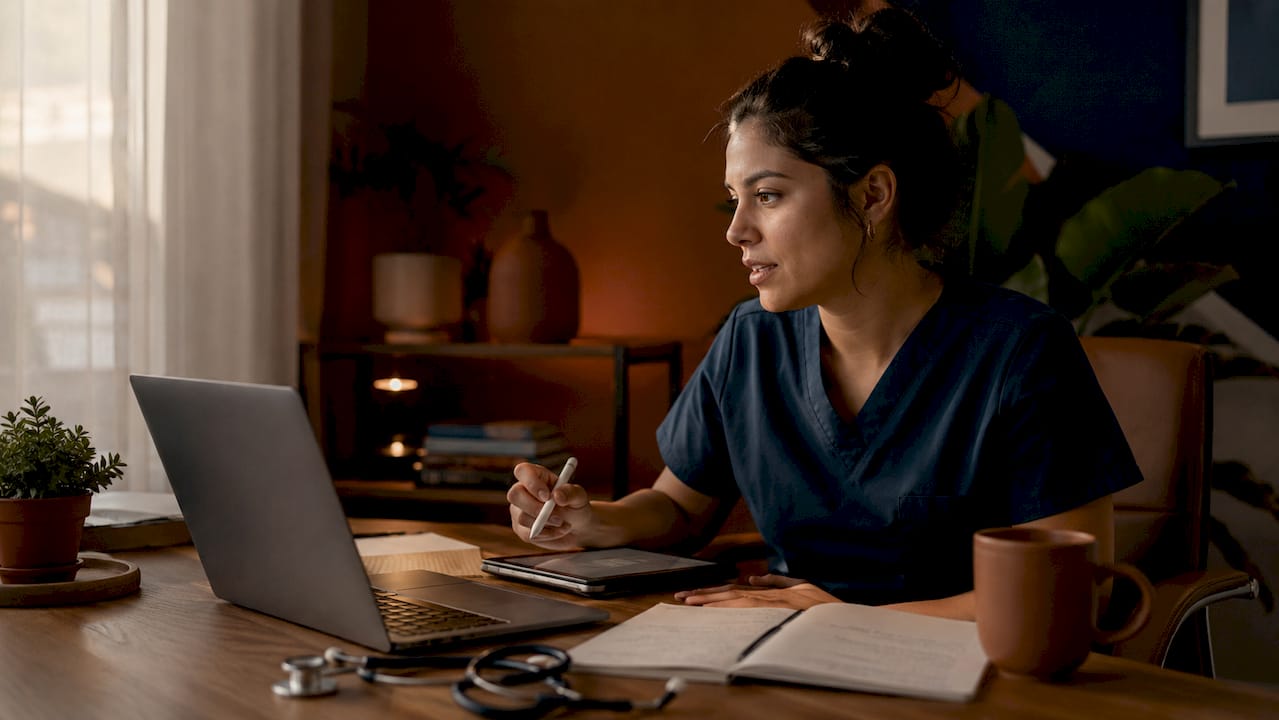 Telehealth provider consulting patient remotely