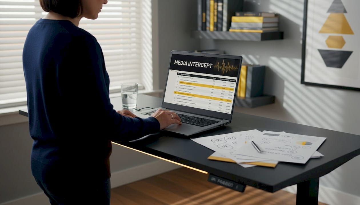 Marketer reviewing newsletter audience analytics