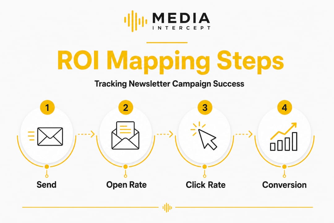 Infographic of newsletter campaign ROI steps