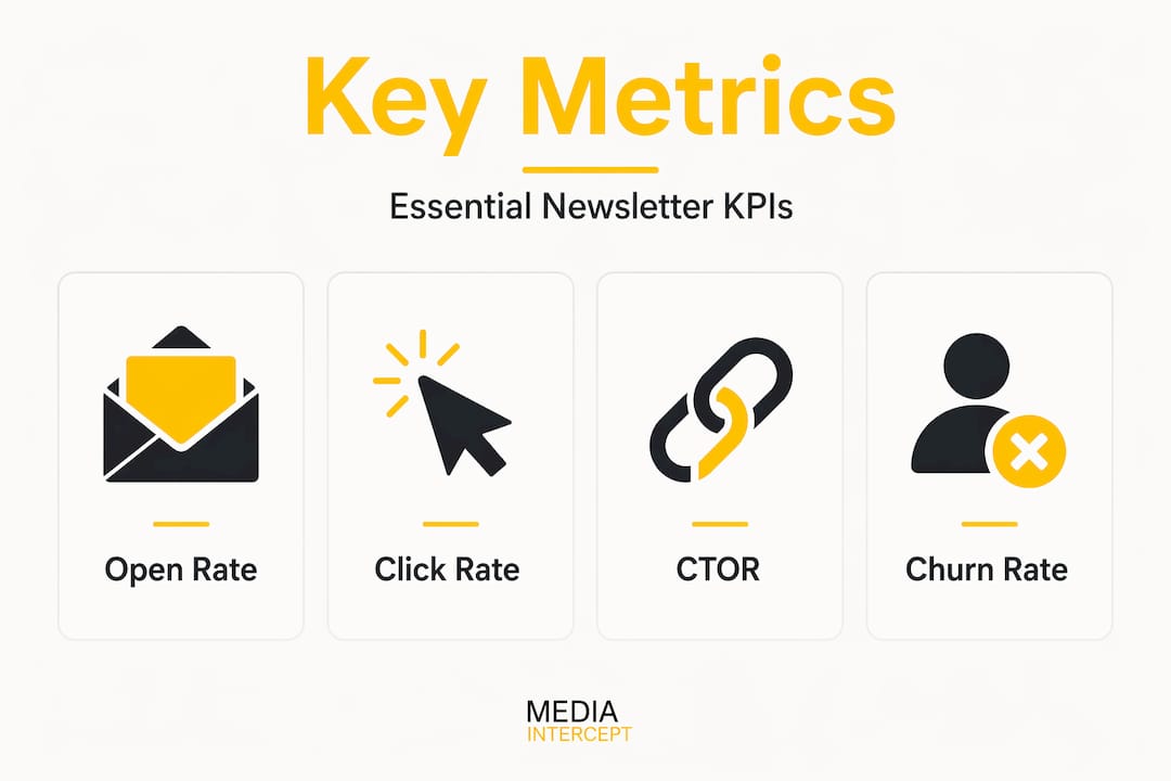 Infographic displaying key newsletter analytics metrics