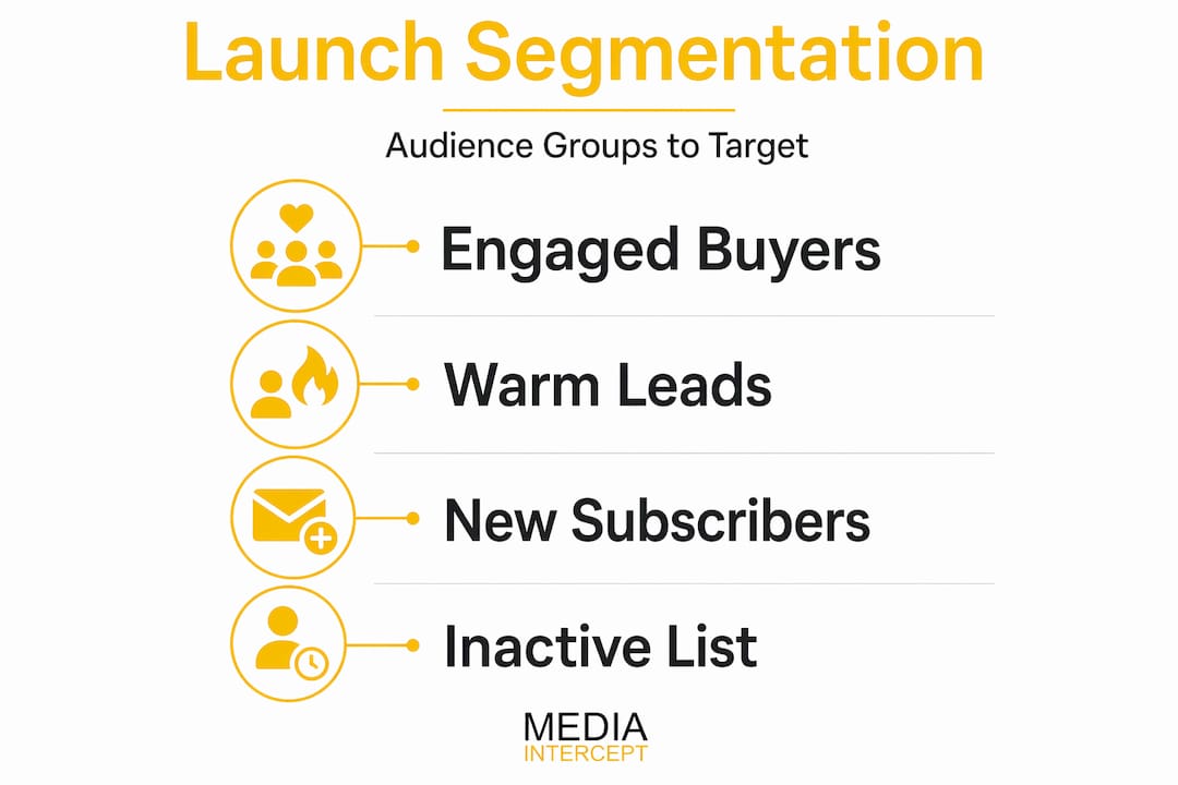 Infographic of launch campaign segmentation steps