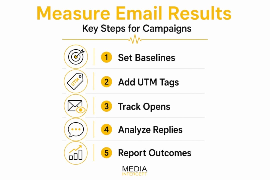 Infographic showing steps for measuring sponsorship email results