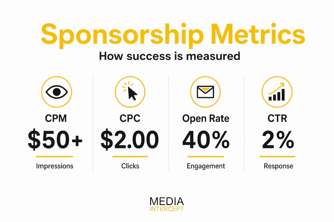 Infographic of newsletter sponsorship key metrics