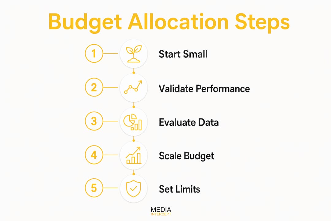 Infographic showing newsletter budget allocation steps