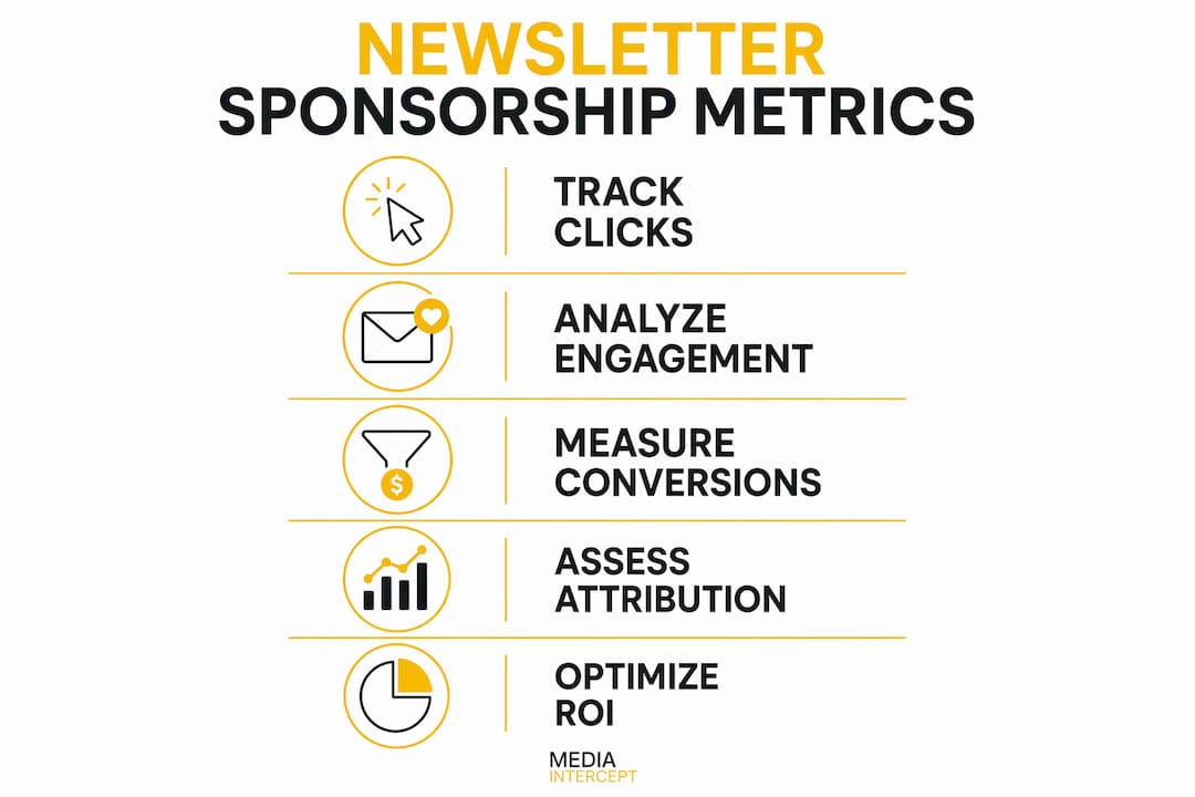 Infographic illustrating newsletter sponsorship measurement steps