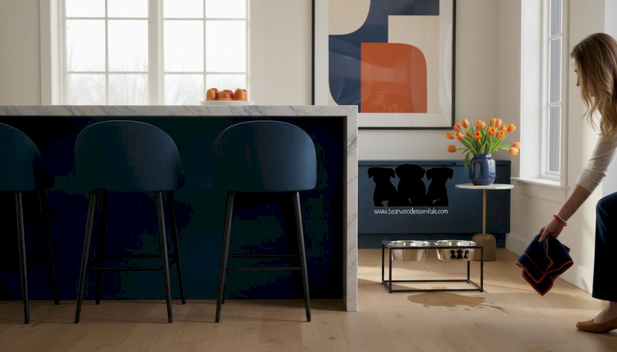 Luxury dog feeder blends with kitchen decor