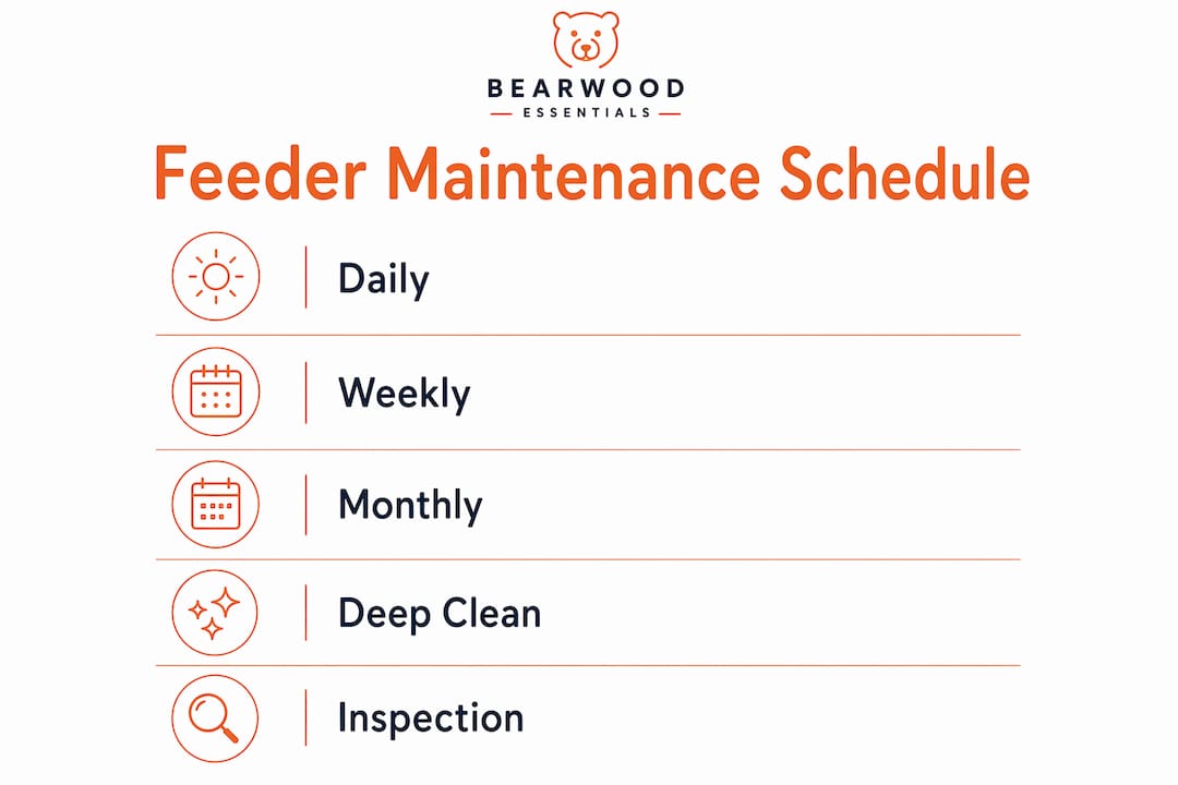 Infographic illustrating feeder maintenance timeline