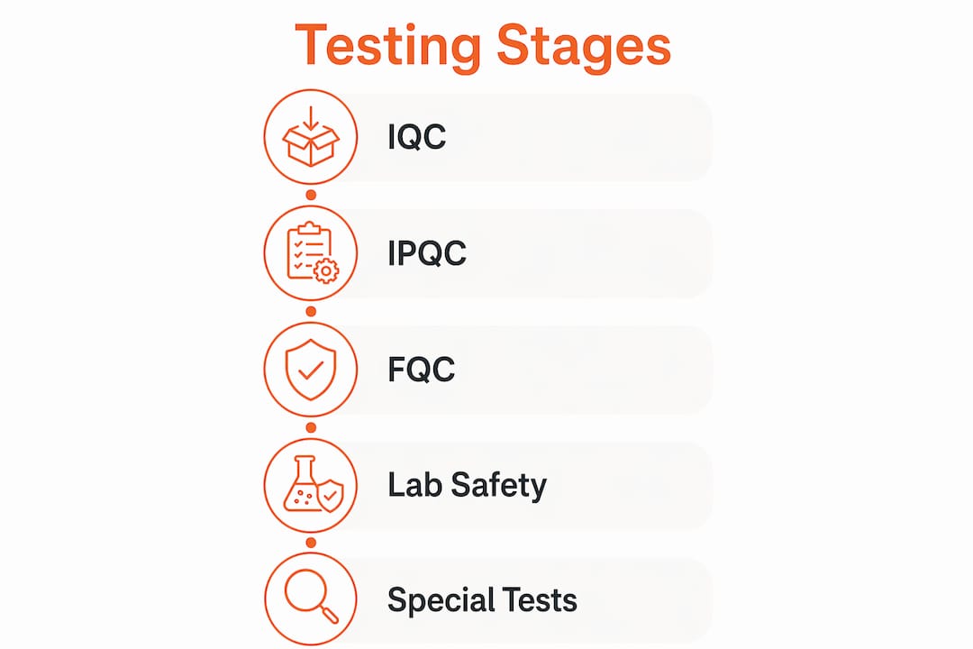 Infographic illustrating main stages of pet product testing