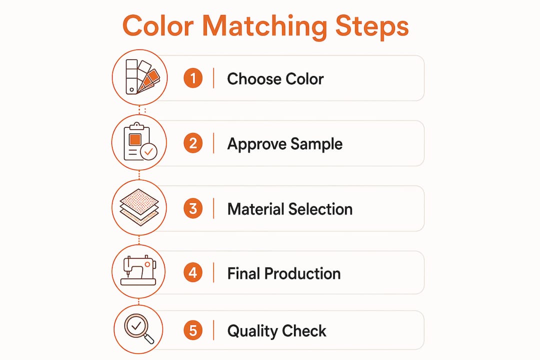 Infographic showing custom color matching process steps