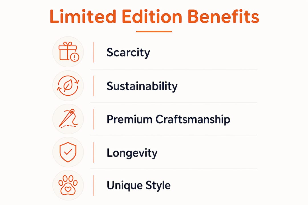 Infographic showing key benefits of limited edition pet products