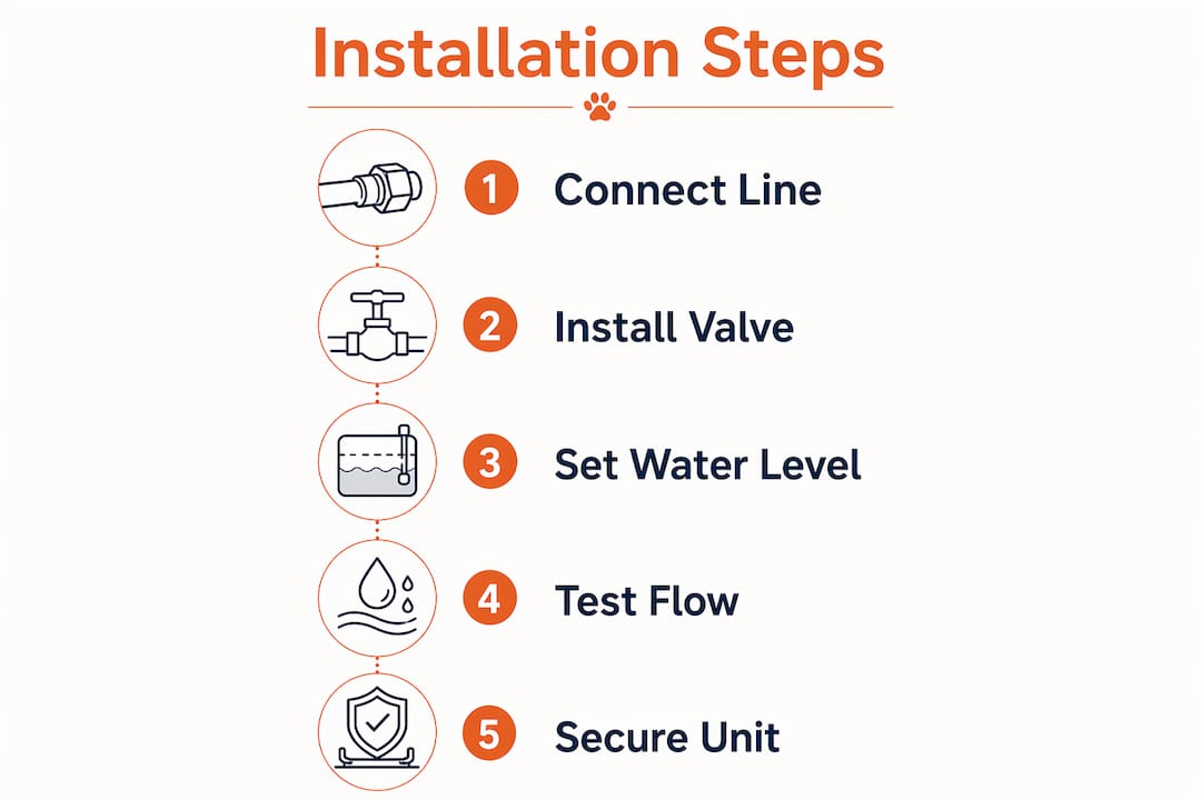 Steps to install auto dog waterer