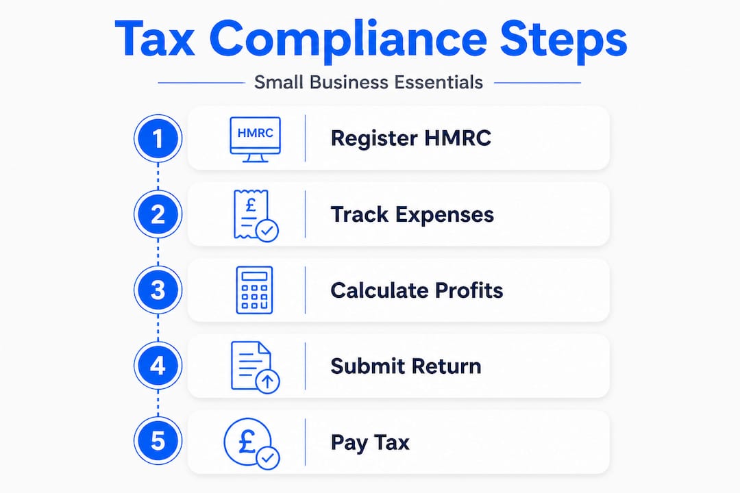 Infographic showing corporation tax compliance steps