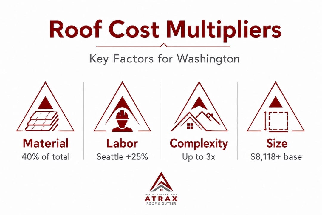 Infographic showing roof cost multipliers for Washington