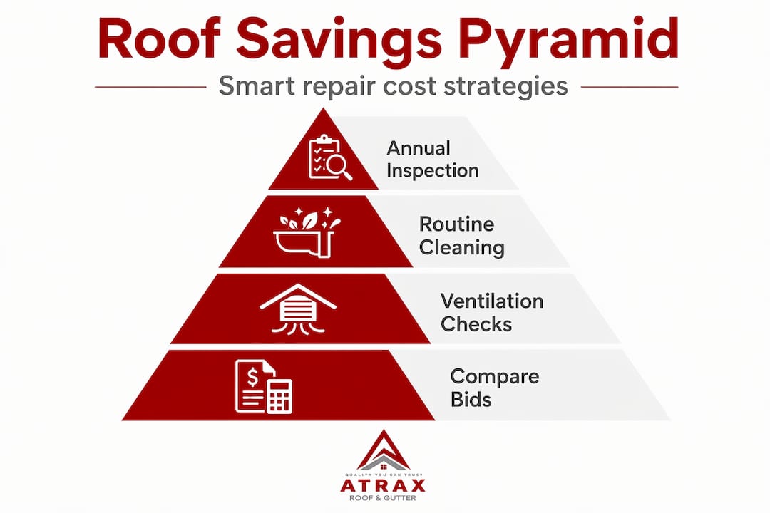 Roof savings pyramid infographic