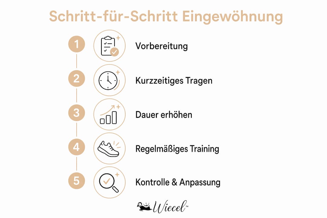 Grafik: So gewöhnst du dich Schritt für Schritt an das Tragen von Minimalschuhen