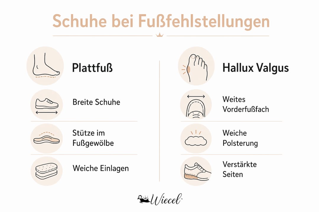 Übersicht: Welche Schuhmodelle passen zu welchen Fußfehlstellungen?