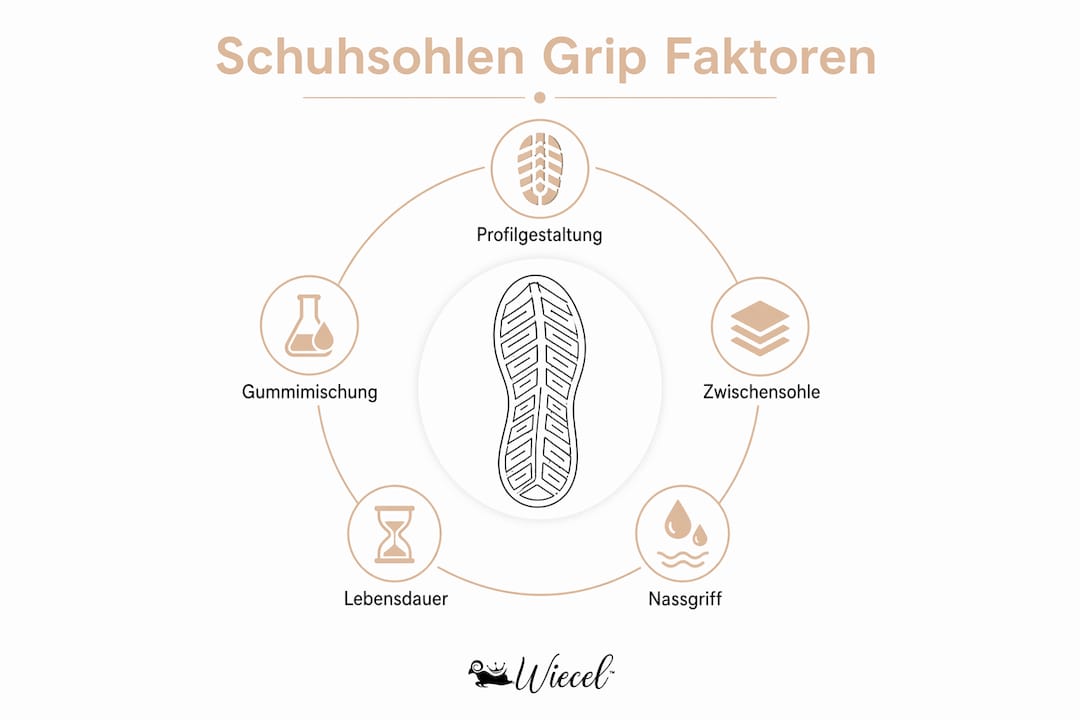 Übersicht: Die entscheidenden Faktoren für den Grip von Schuhsohlen auf einen Blick