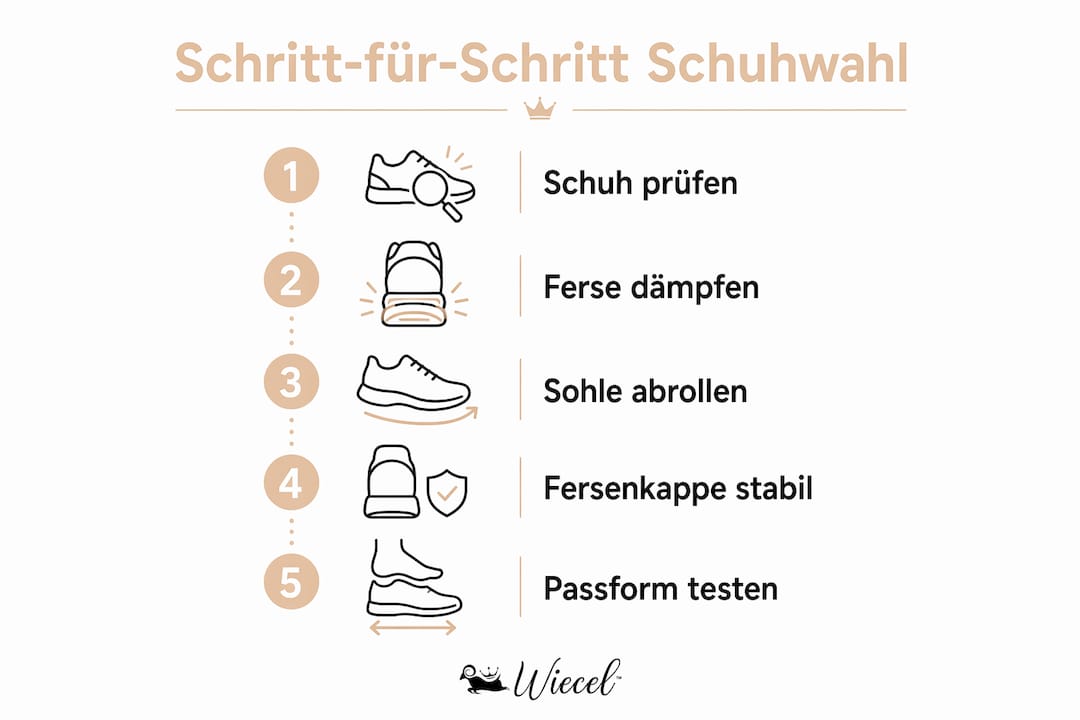 Schritt-für-Schritt-Anleitung: So finden Sie den passenden Schuh bei Fersensporn (mit Infografik)