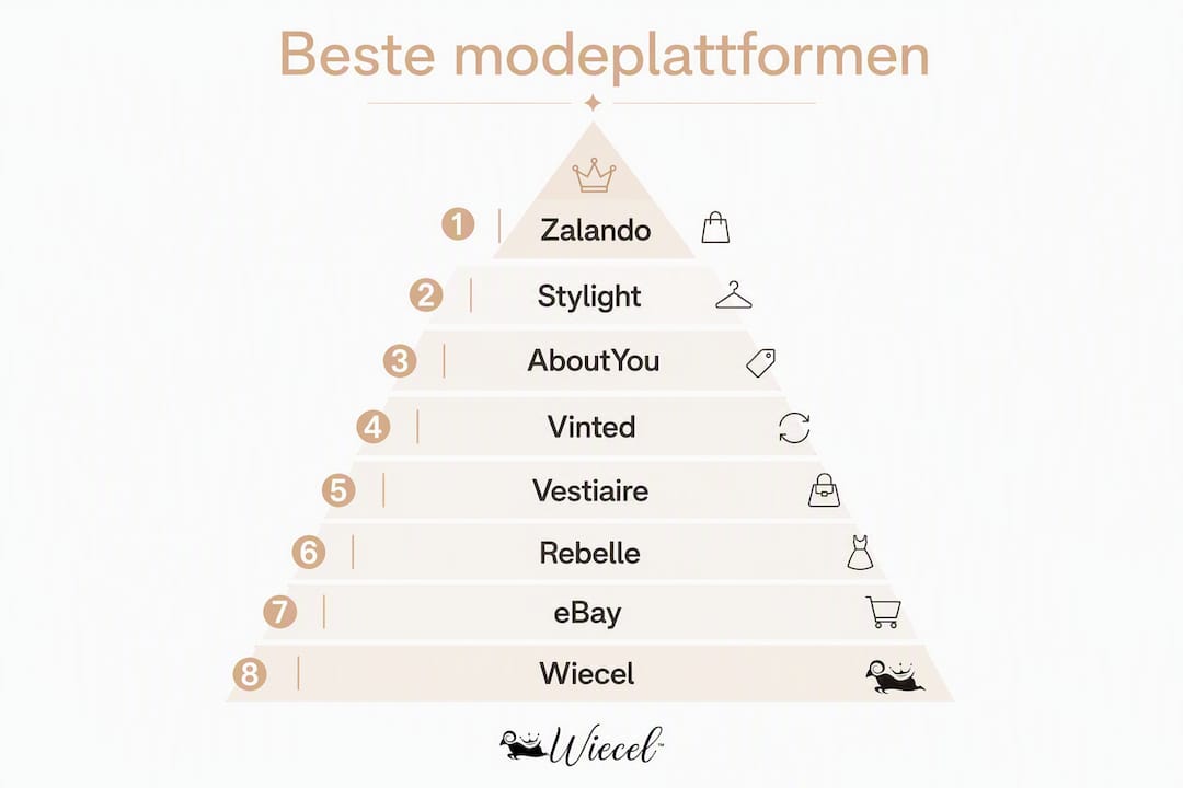 Übersichtsgrafik: Die Top-Modeplattformen im Vergleich