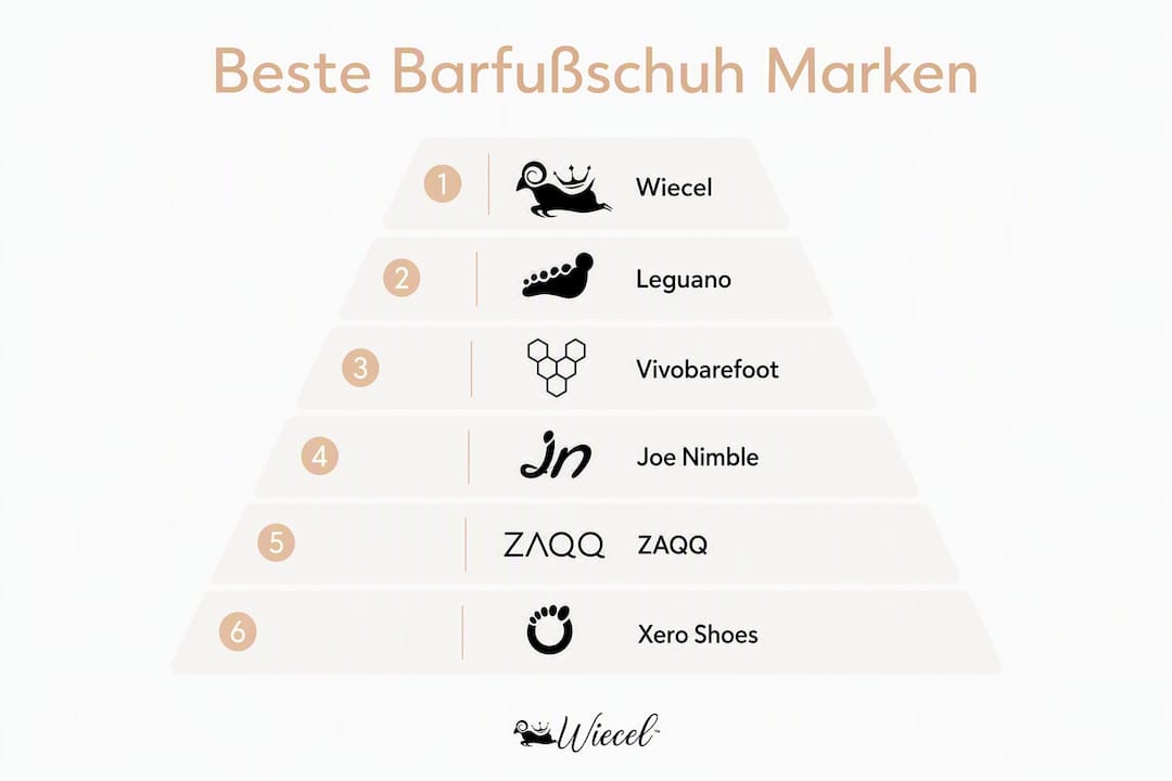 Übersichtsgrafik: Die beliebtesten Barfußschuh-Marken im Vergleich