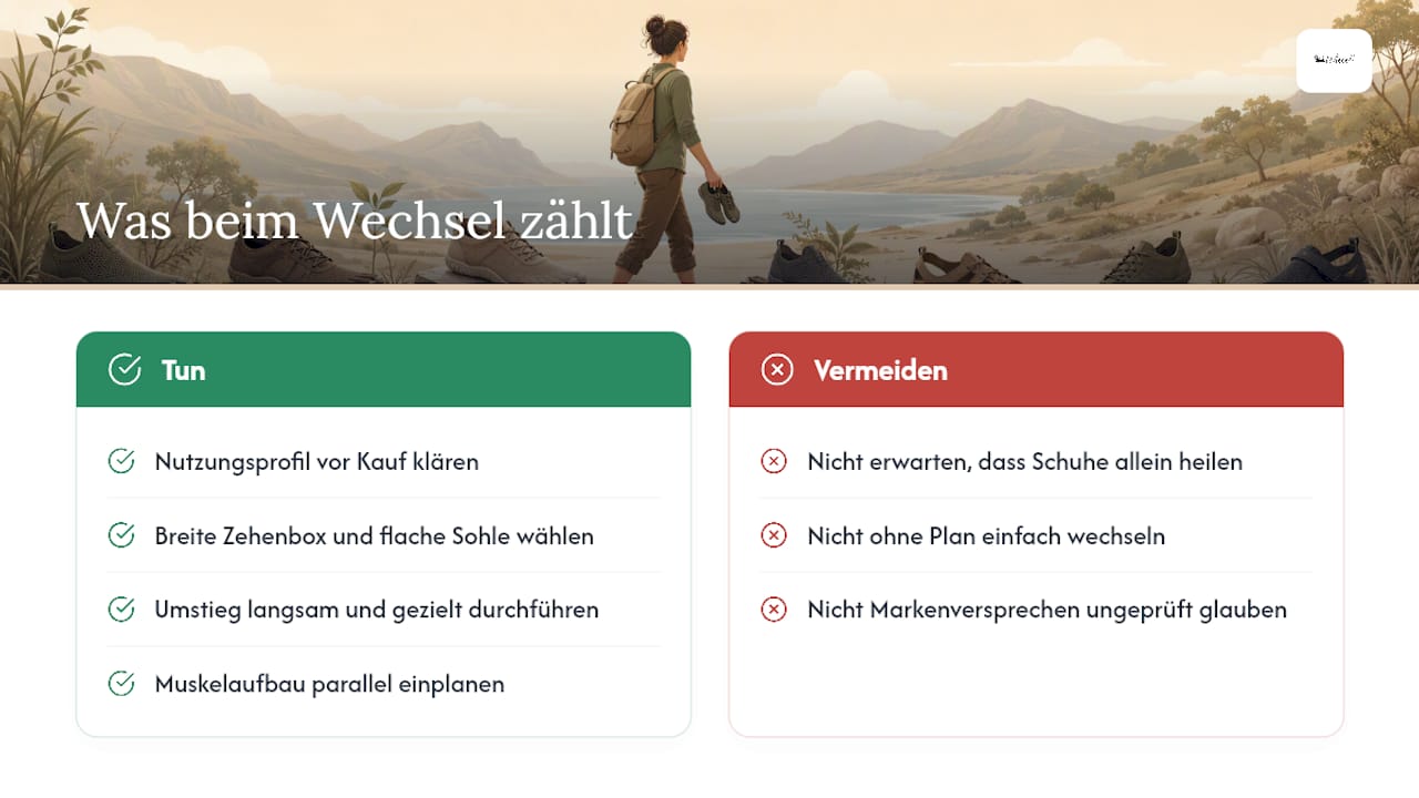 Was wirklich zählt beim Wechsel zu Barfußschuhen — overview diagram