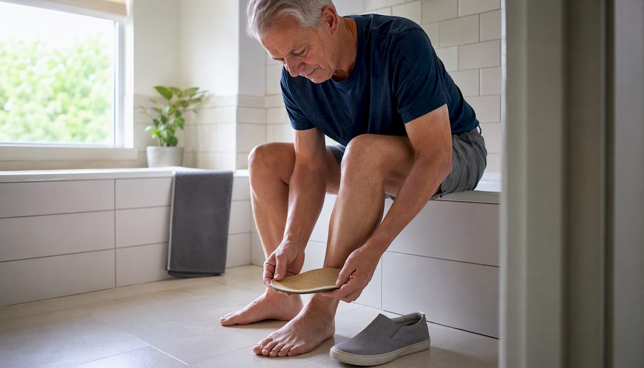 Detailaufnahme einer orthopädischen Fußbehandlung bei Arthritis