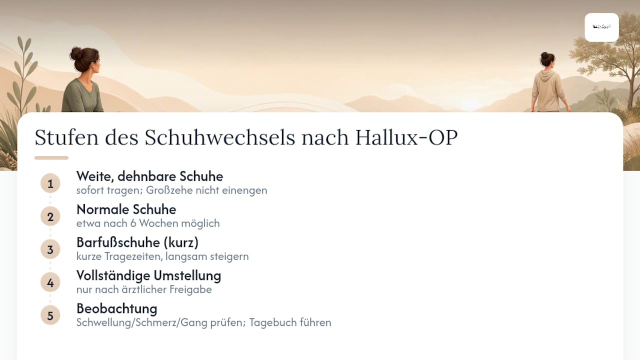 Diagramm der Übergangsphasen nach Hallux-Operation