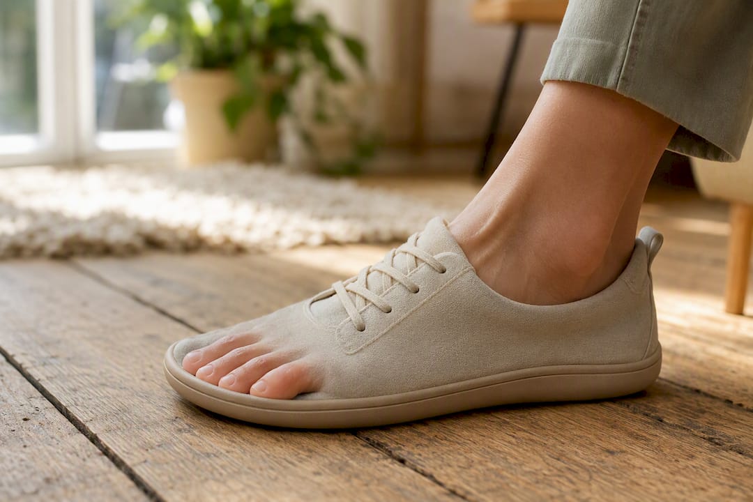 Schuh mit breiter Zehenbox, Zehen spreizen sich natürlich