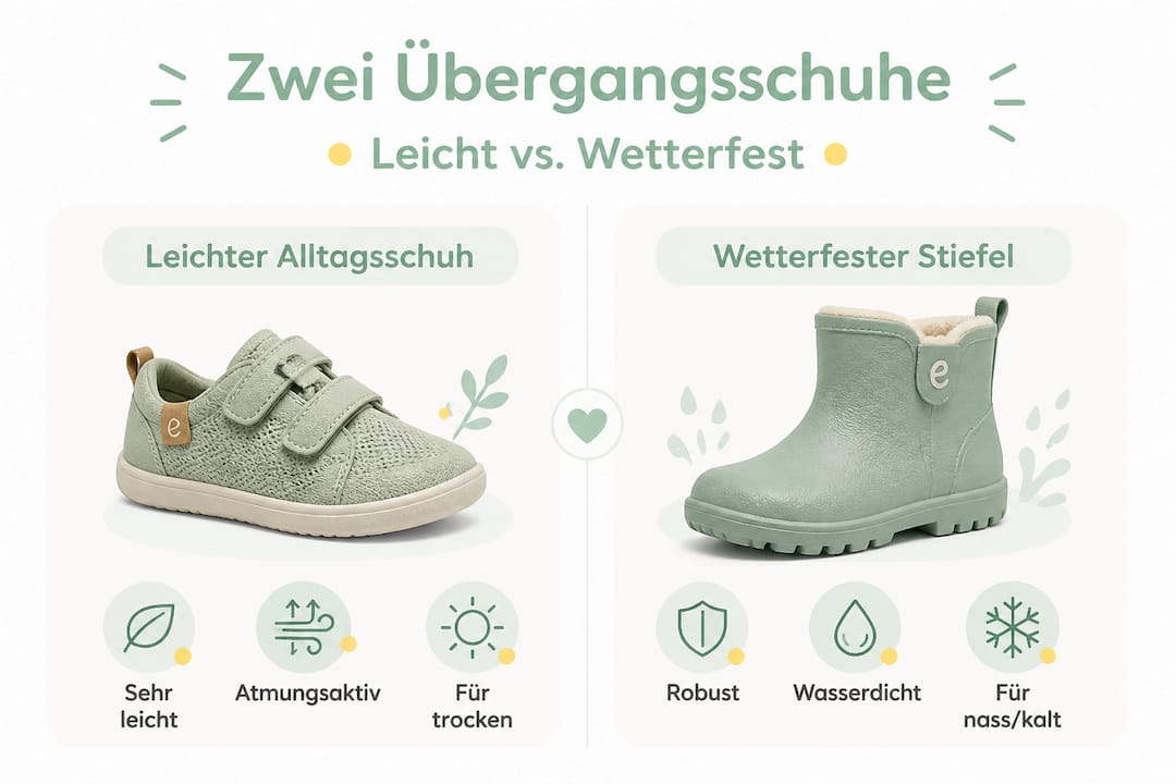Infografik: Übergangsschuhe für Kinder im Vergleich