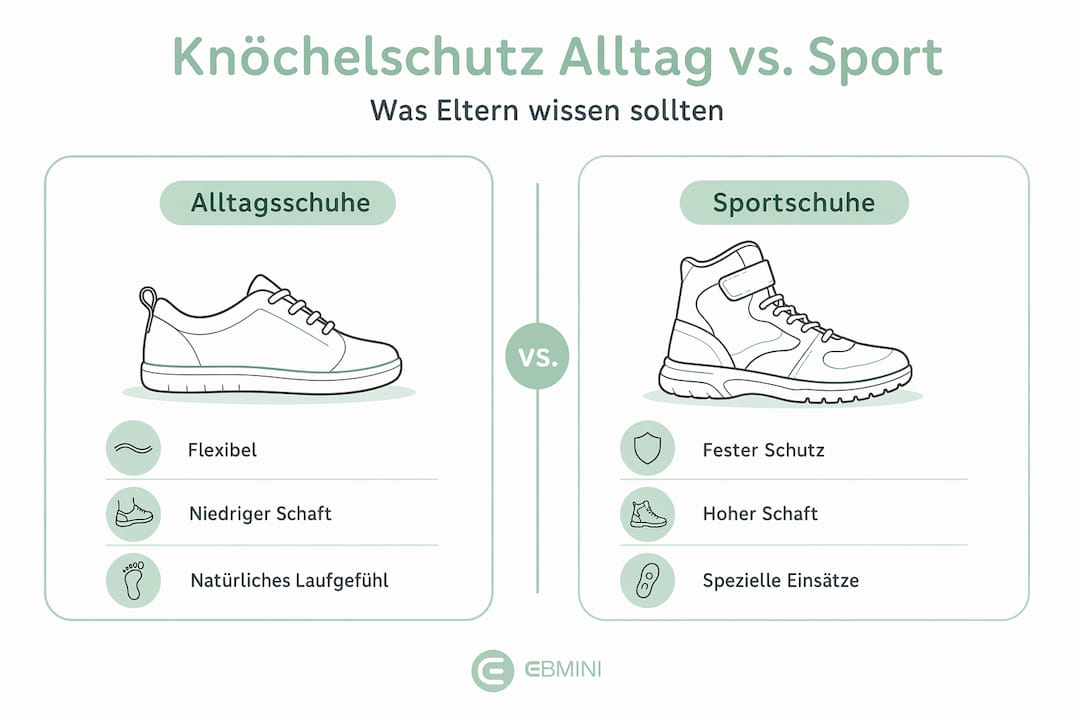 Infografik: Kinderschuhe im Vergleich – Alltagsschuhe oder Sportschuhe?