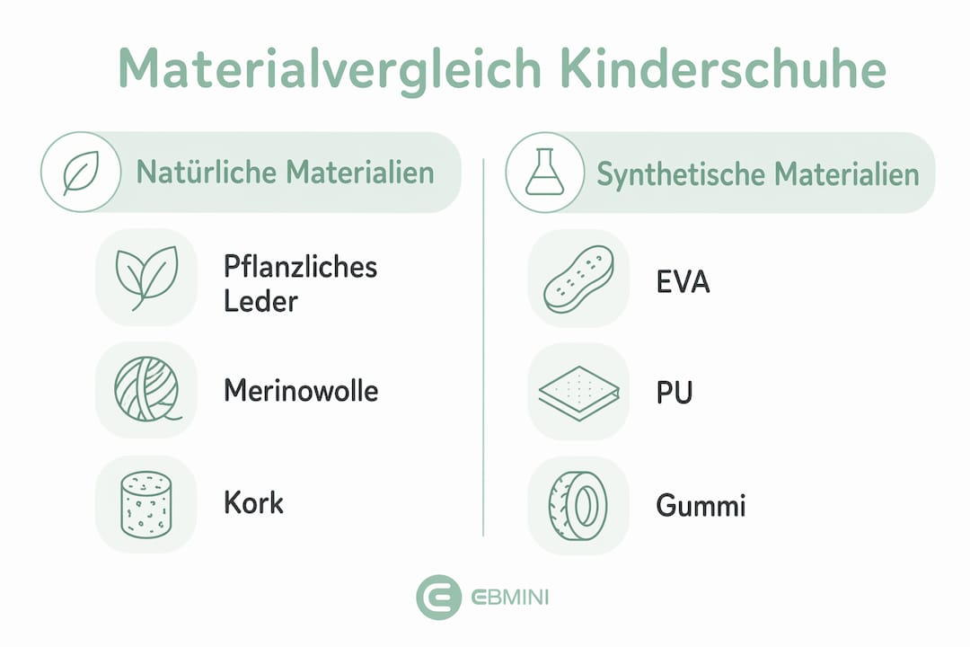 Vergleich der umweltfreundlichsten Schuhmaterialien – anschaulich dargestellt in einer Infografik