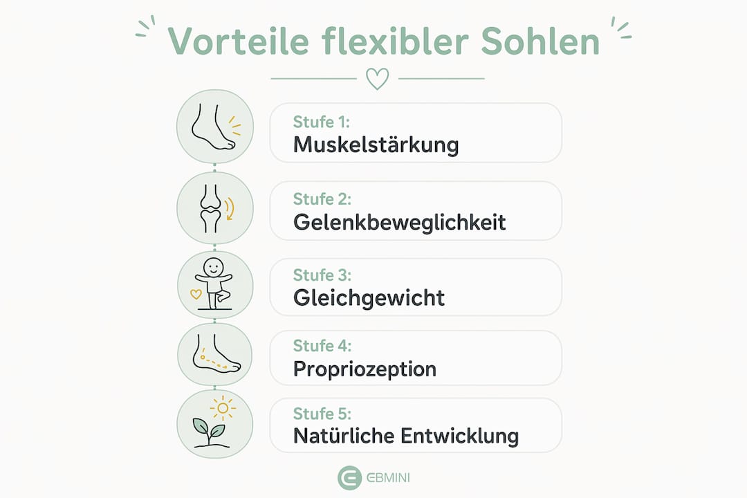 Grafik: Warum flexible Schuhsohlen für Kinderfüße wichtig sind